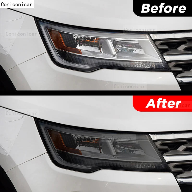 Ford Explorer Headlight Tint Cover TPU Protective Film Sticker