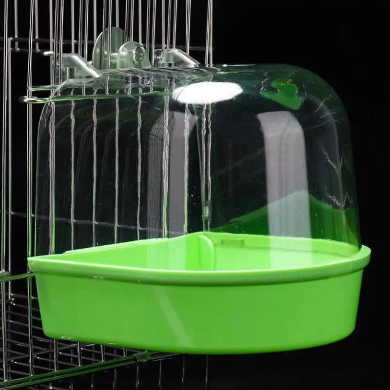 Clear Hanging Bird Bath For Parakeet Canary Budgerigar Cockatiel