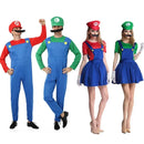 4pcs Luigi Cosplay Costume Super Bros Jumpsuit Anime Outfit