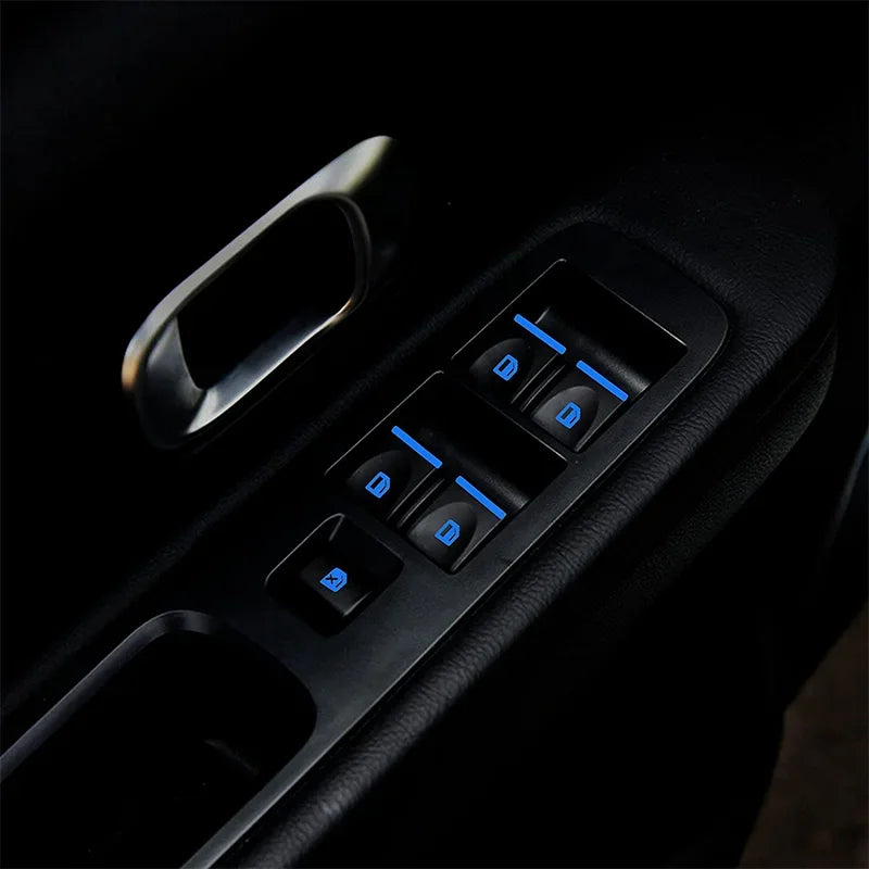18Pcs Car Luminous Door Window Lift Button Stickers Set Interior