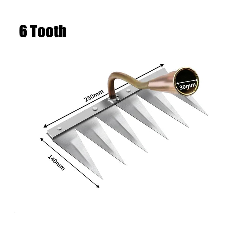 Carbon Steel Garden Hand Rake With 4 To 7 Teeth For Soil Loosening