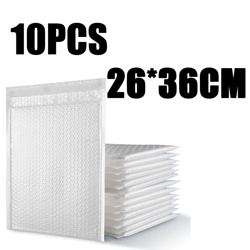 10Pcs White Bubble Mailer Envelope Self Seal Shipping Bags