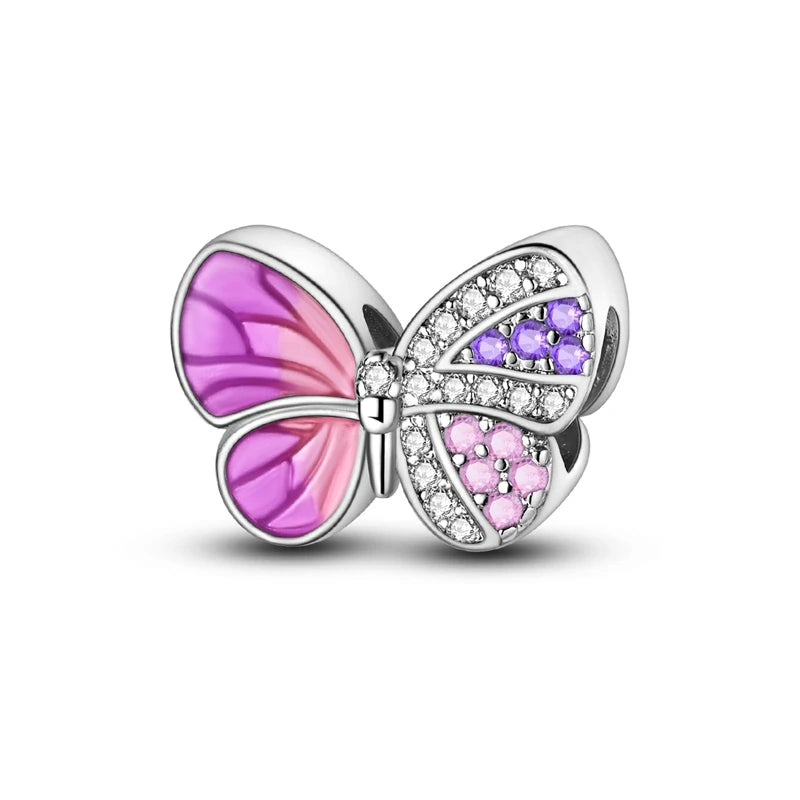 925 Silver Charm Pendant Animal Firefly Butterfly Dragonfly Beads