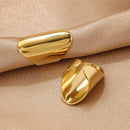 Gold Texture Stainless Steel Adjustable Geometric Rings For Women