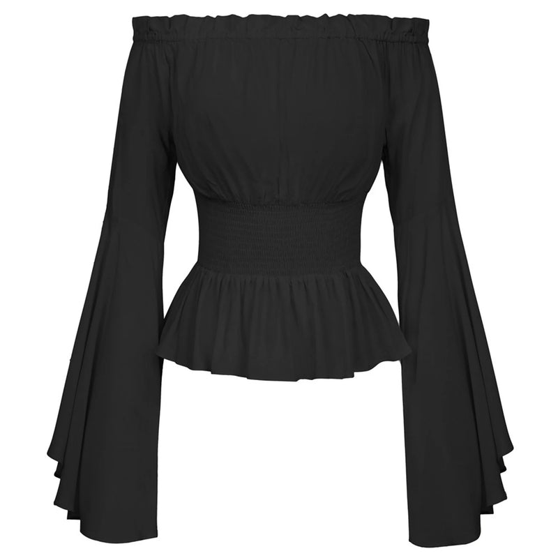 Boho Blouse Renaissance Peasant Off Shoulder Medieval Corset Top