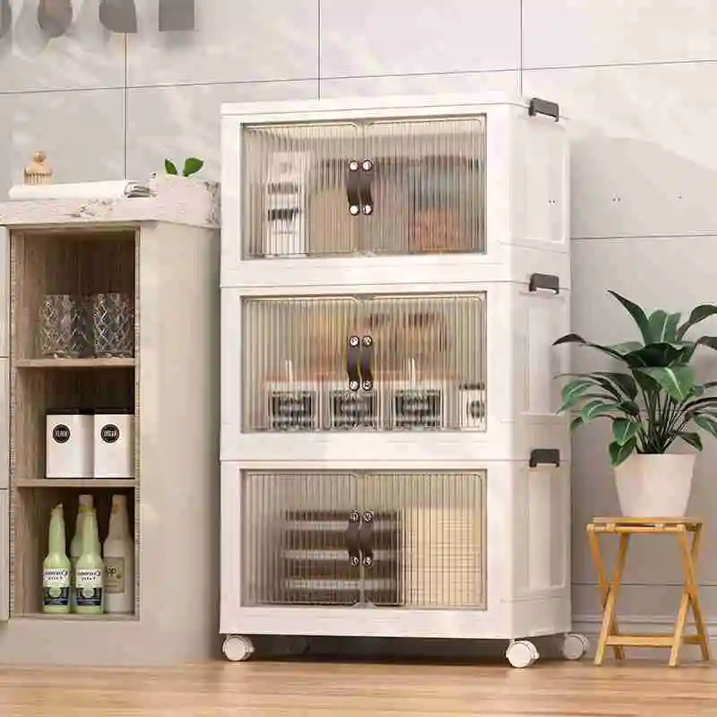 Foldable Storage Boxes Stackable 2 Tiers Multifunctional Organizers