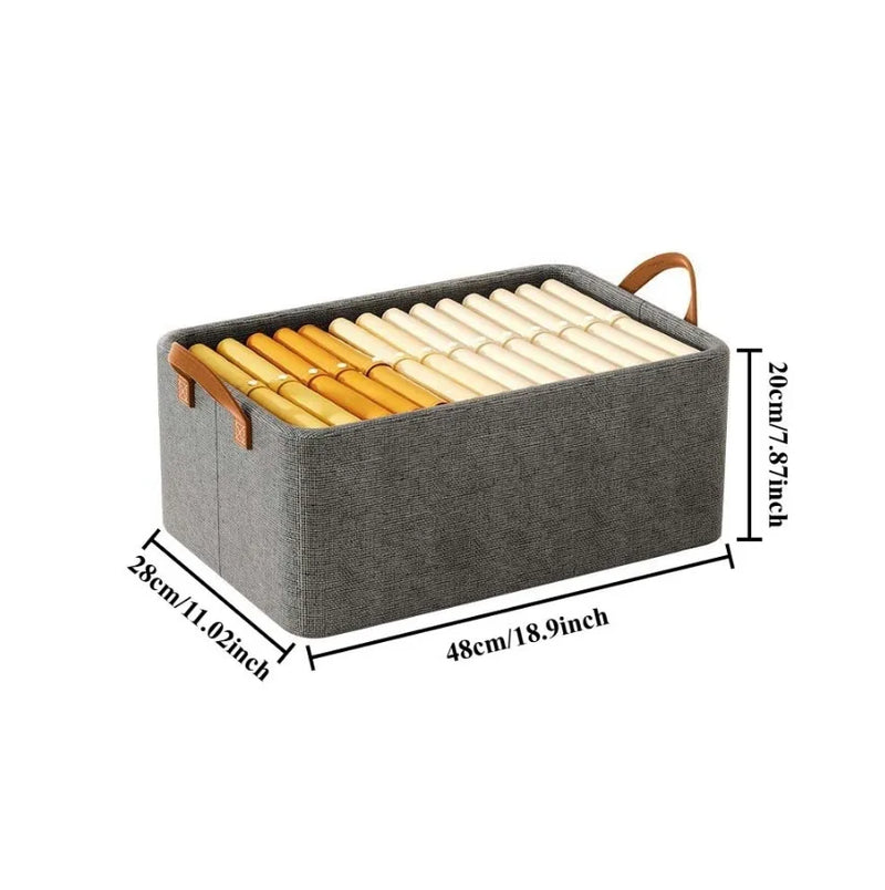 Stackable Closet Organizer Fabric Storage Box With Steel Frame Handle