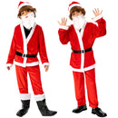Santa Claus Costume For Kids Ages 4-13 With Hat Beard Belt Shoe Covers