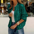 Women Sequin Jacket Long Sleeve Glitter Casual Elegant Cardigan