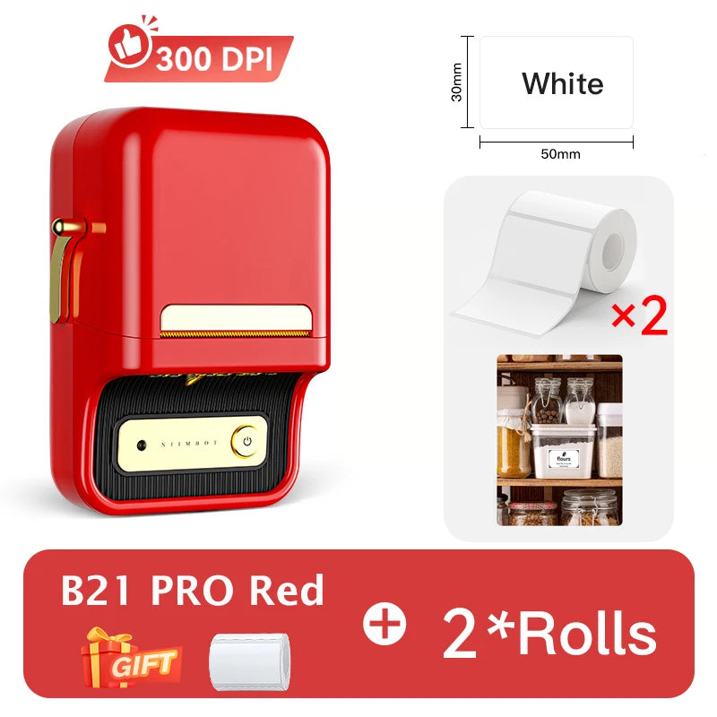 NiiMbot B21 PRO Bluetooth Thermal Label Printer Wireless Mini Barcode Maker