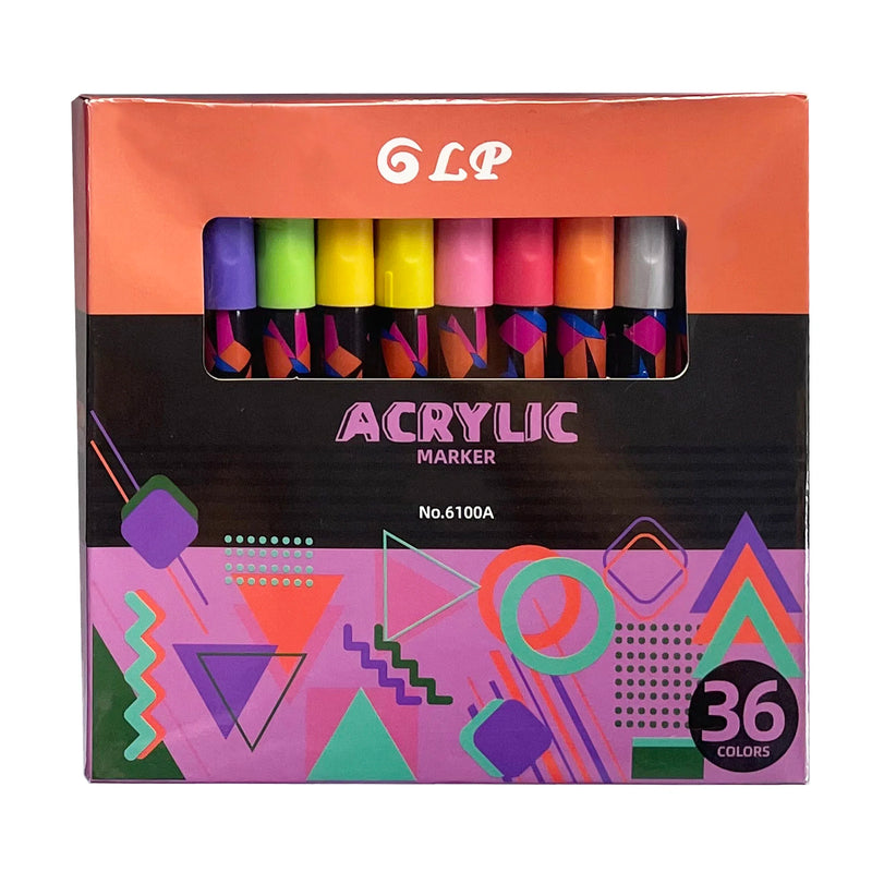 12-60 Colors Acrylic Paint Markers Pen 1-2mm Valve For Painting