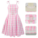 Barbie Cosplay Costume For Women Pink Dress Margot Robbie Style