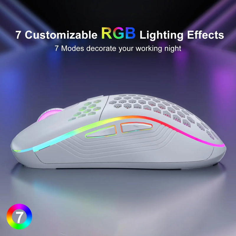 2.4G Wireless Gaming Mouse RGB Lighting Adjustable DPI Ergonomic Design