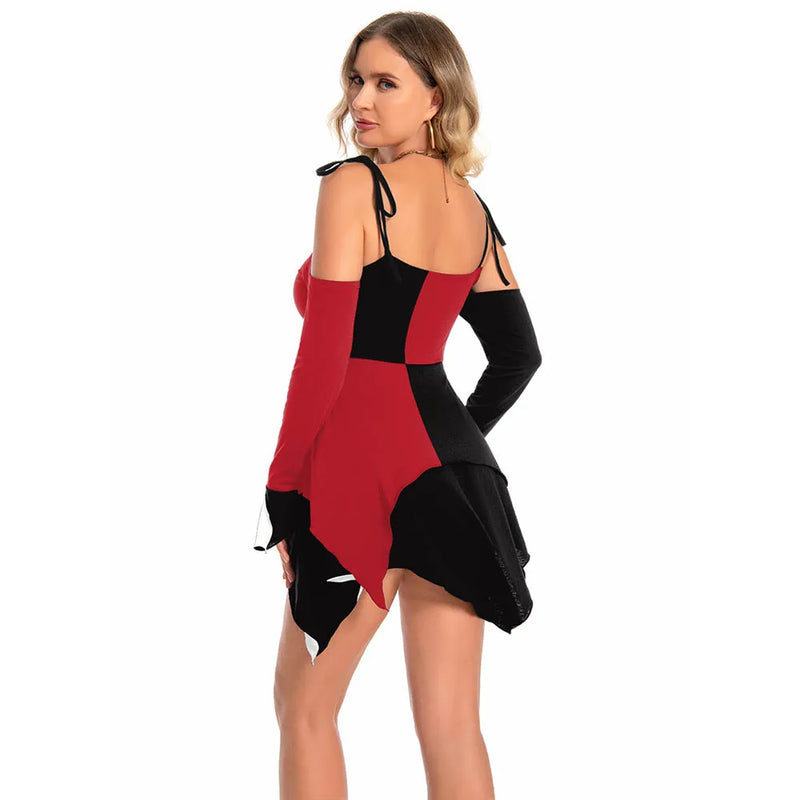 Harley Quinn Costume Dress Sleeveless Clown Style Party Dress