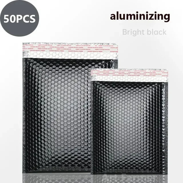 50Pcs Holographic Bubble Mailer Rose Red Padded Envelopes For Shipping