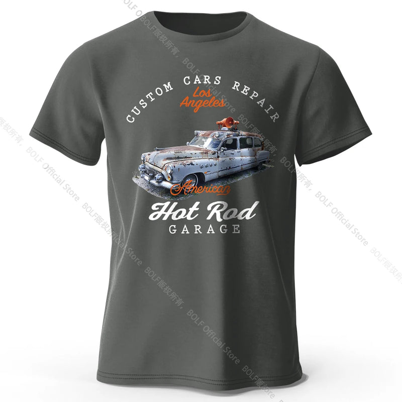 Custom Car Club T-Shirt Embossed Logo 100% Cotton Unisex Tee