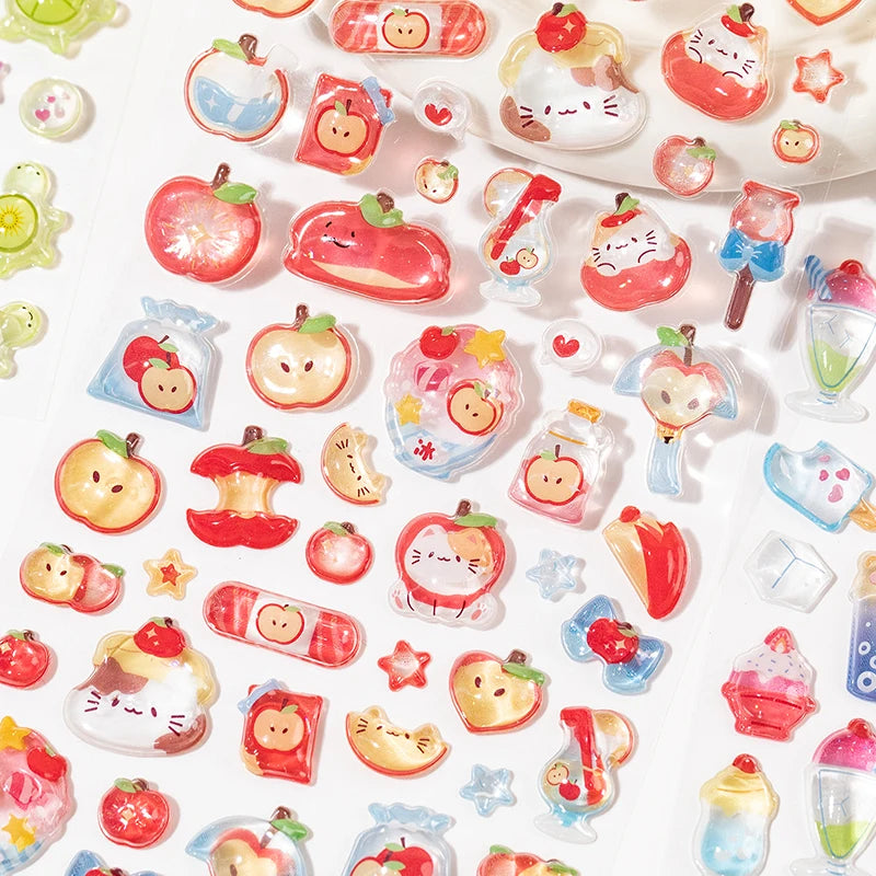 3D Embossed Stickers Cute Scrapbooking DIY Journaling Craft Supplies