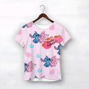 Girls Kawaii Stitch T-shirt Toddler Cartoon Short Sleeve Tee