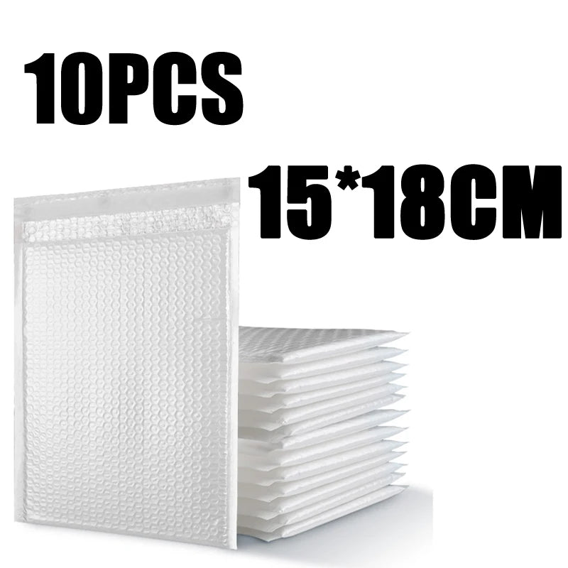 10Pcs White Bubble Mailer Envelope Self Seal Shipping Bags