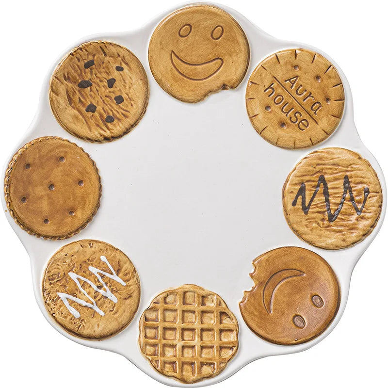 Creative Ceramic Mug Cookie Design Tea Coffee Cup Set