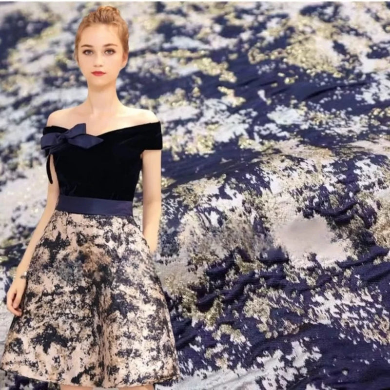 Brocade Jacquard Fabric Yarn Dyed Gradient Tulip Dress Trench Cloth