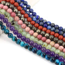 Natural Stone Beads Blue Tiger Eye Amethyst Rose Quartz 4 To 10MM