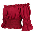 Women's Pirate Blouse Medieval Off Shoulder Peasant Shirt Corset