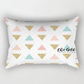 Nordic Pink Checkered Striped Cushion Pillowcase For Office Living Room