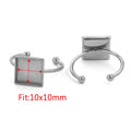10pcs Adjustable Stainless Steel Ring Settings Blank Base For Jewelry