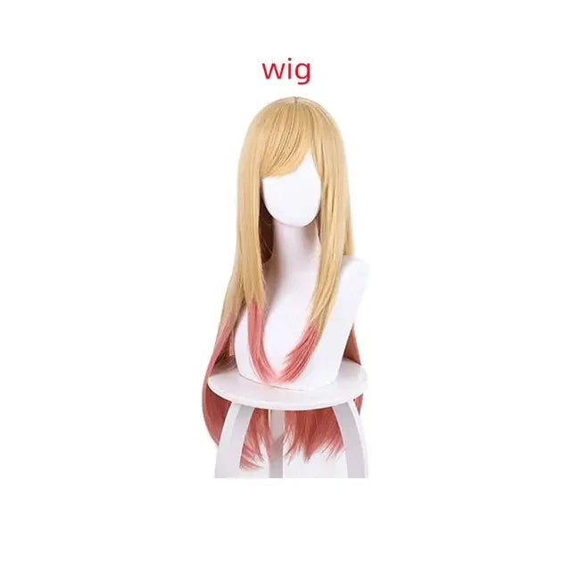Kitagawa Marin Cosplay Costume School Uniform Wig Earrings Set Girls