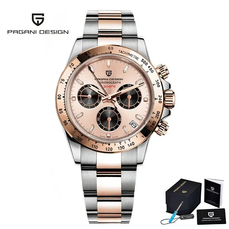 PAGANI DESIGN Men's Luxury Quartz Watch Chronograph Waterproof VK63