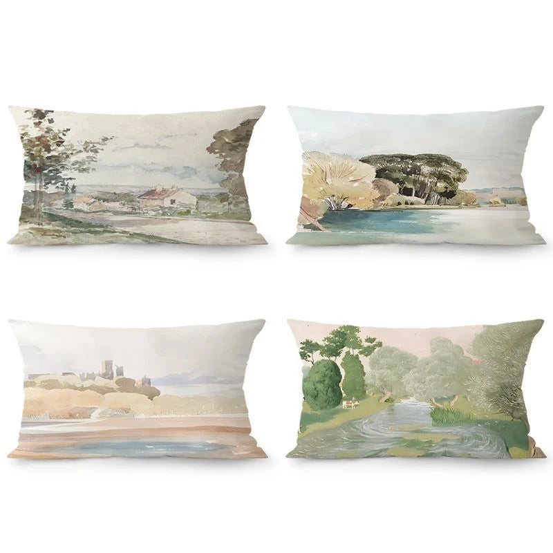 Nordic Pillow Cover Retro Rectangular Sofa Lumbar Case