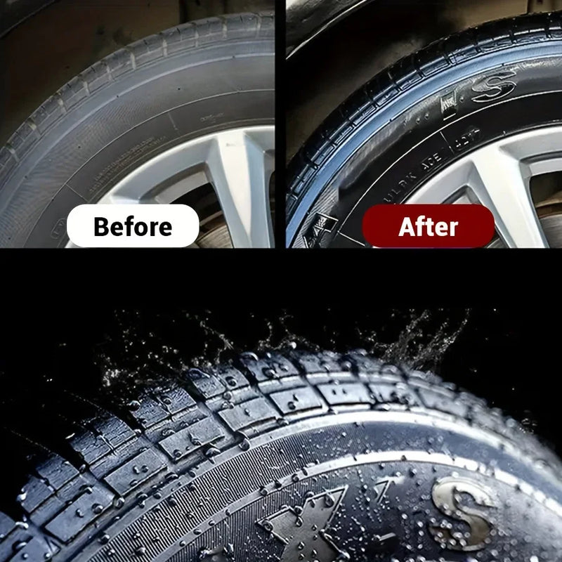 Black Shiny Tire Wax Durable Protection Prevents Cracks Whitens Tires