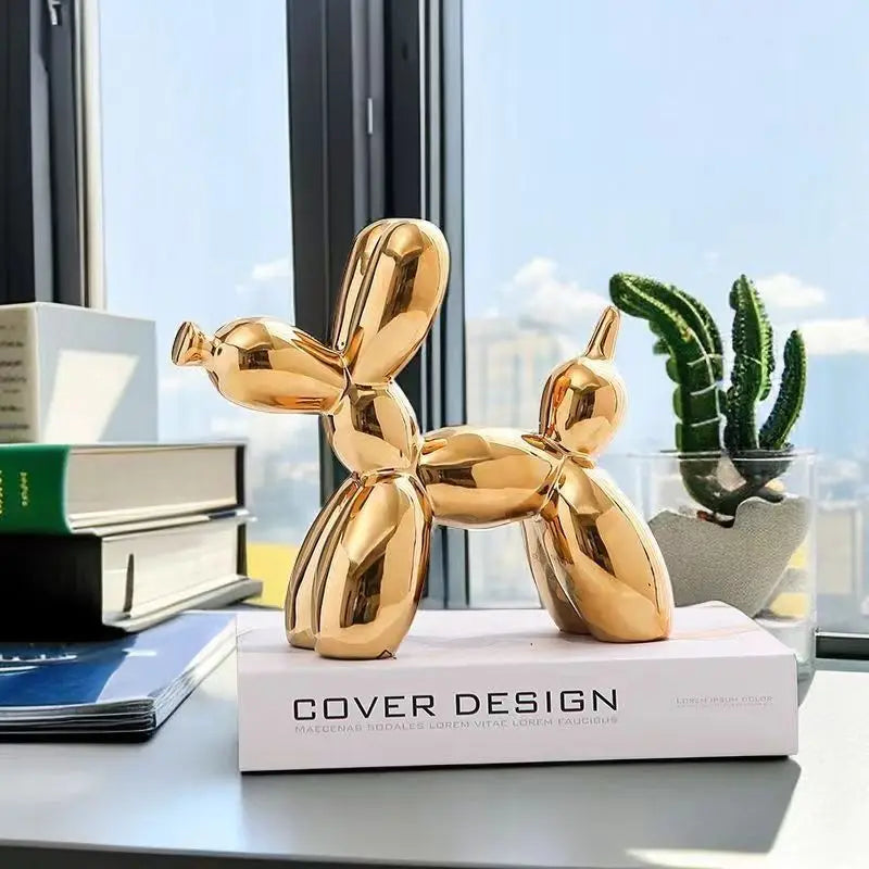 Ceramic Balloon Dog Sculpture Nordic Home Office Table Decoration