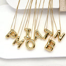 LATS Gold Plated Chunky Alphabet Pendant Necklace For Women Men