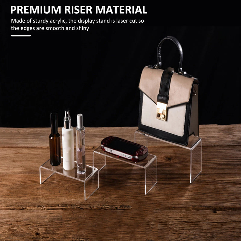 Acrylic Display Stand U Shape Transparent Counter Rack For Cosmetics