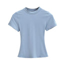 Women's Slim Fit Casual T Shirt Short Sleeve Solid Trendy Top