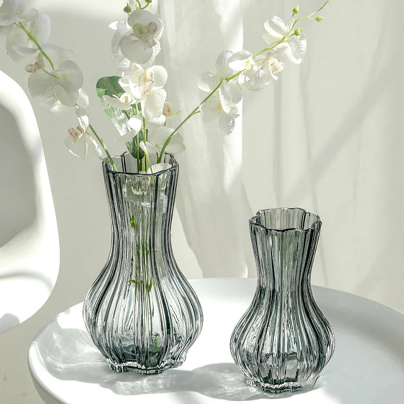 Creative Transparent Glass Flower Vase For Fresh Lily Rose Arrangements
