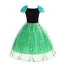 Anna Dress For Kids Green Princess Halloween Party Gown