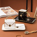 Ceramic Coffee Cup And Saucer Set With Creative Bag Shape Tray