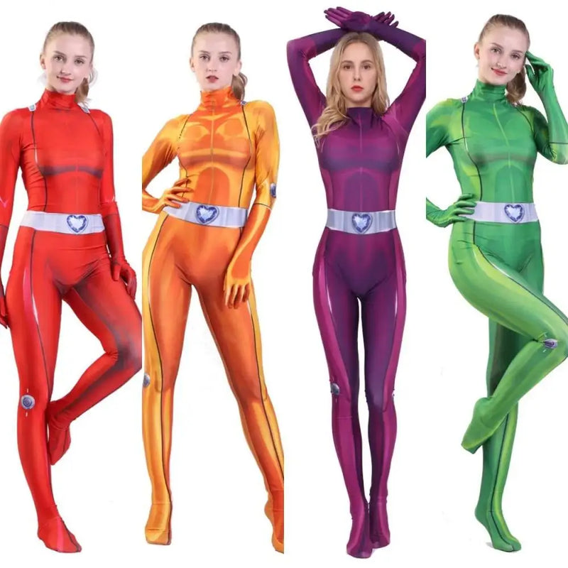 Totally Spies Cosplay Bodysuit Adults Kids Clover Samantha Costume
