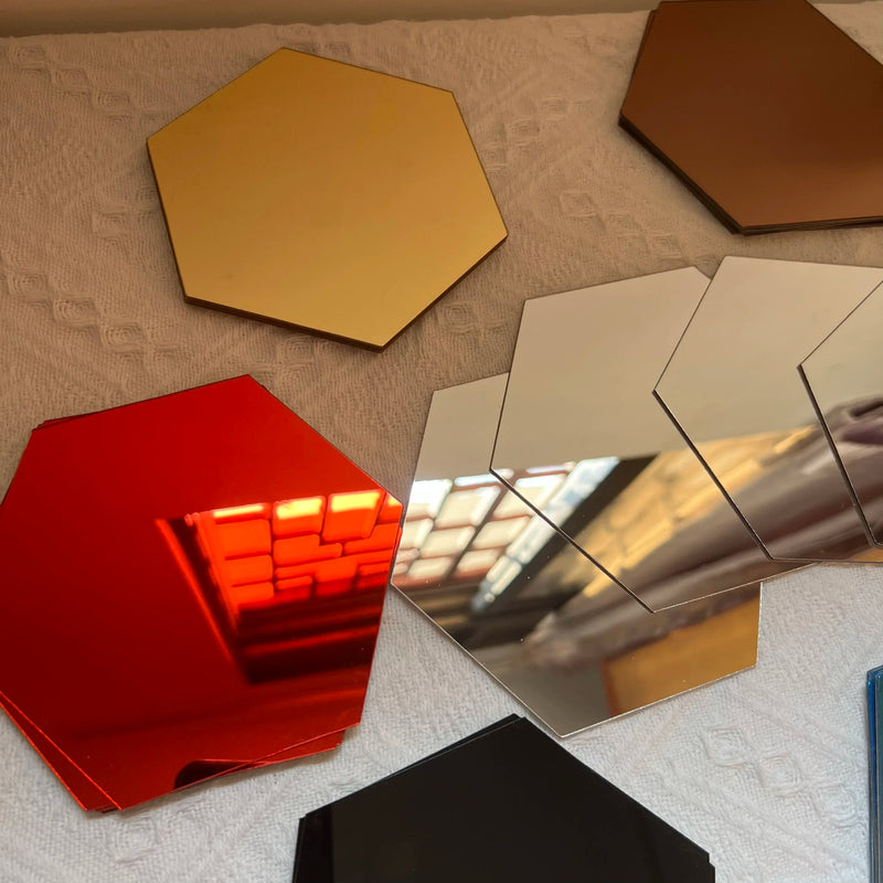 Hexagon Acrylic 3D Mirror Wall Sticker Set For Home Decoration