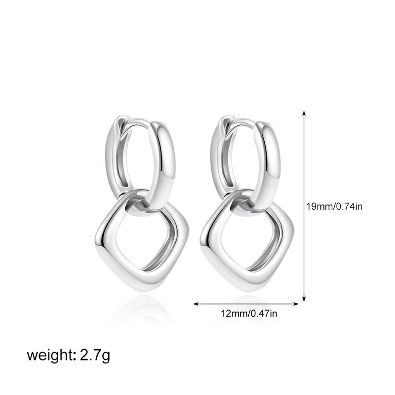 Twisted Circle Hoop Earrings Gold Plated Double Geometric Mini Hoops