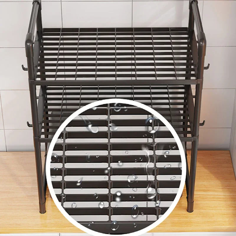 Multi-functional Double Kitchen Microwave Rack Oven Seasoning Storage Rack
