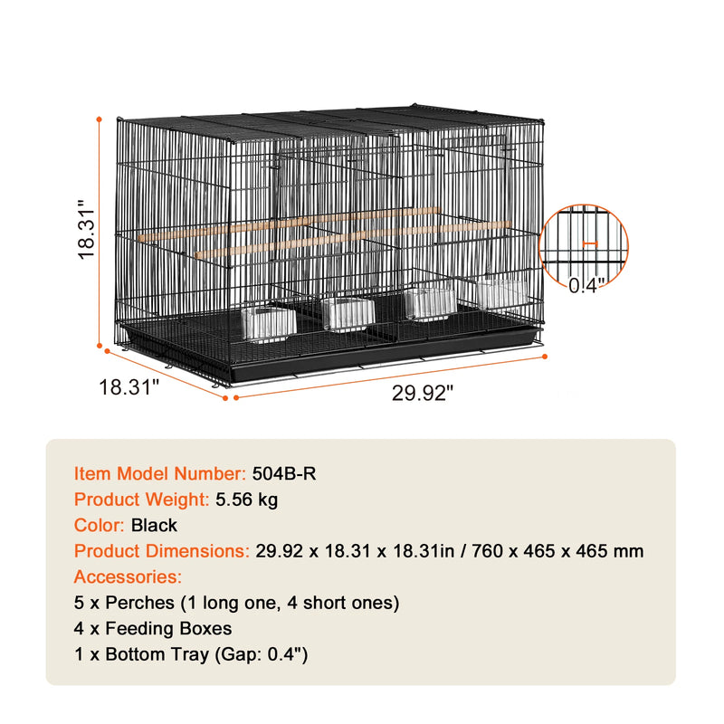 SucceBuy Stackable Small Bird Cage With Handle And Perch For Travel