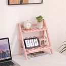 Wooden Desktop Organizer Shelf Trapezoidal Desk Storage Rack For Office