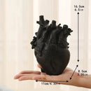 Simulation Heart Shape Resin Vase For Home Study Office Decor