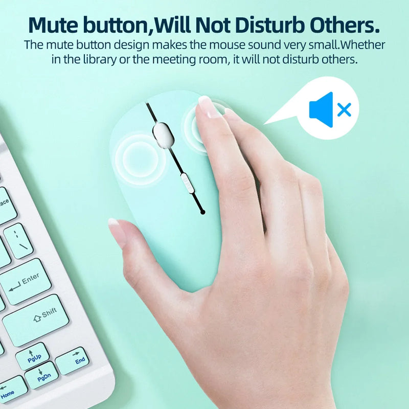 Bluetooth Wireless Mouse Silent Portable For Laptop IPad Tablet PC