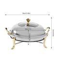 Stainless Steel Chafing Dish Round Buffet Warmer With Lid And Fuel Holder