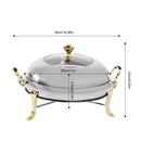 Stainless Steel Chafing Dish Round Buffet Warmer With Lid And Fuel Holder